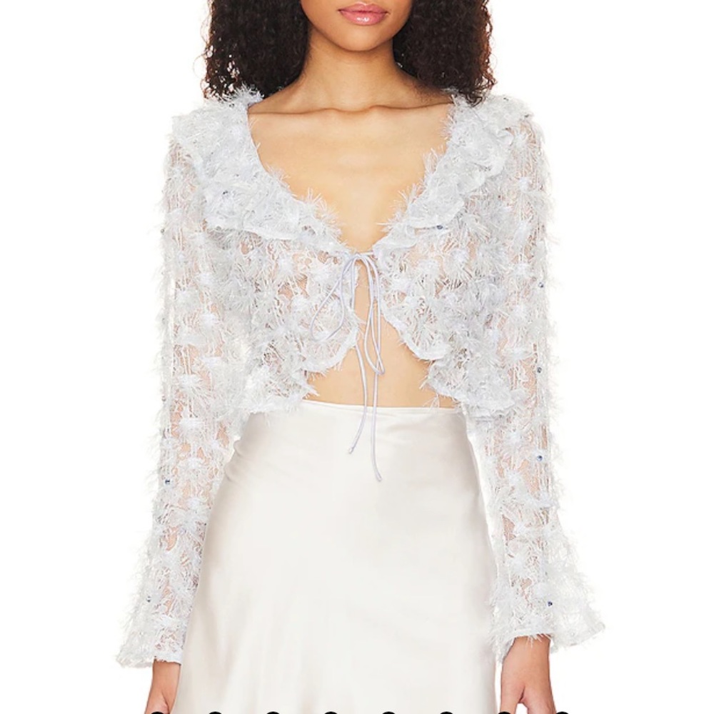 For Love + Lemons blue top